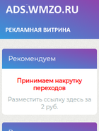 Скриншот сайта ads.wmzo.ru